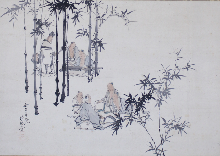 夫婦茶碗（竹林の七賢人） 工芸品 