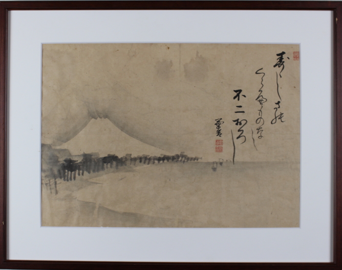 不二　画賛　「すゝしさのくらへものなし不二おろし」